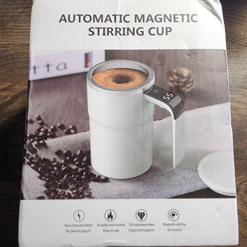 Automatic Magnetic Coffee Mug Self Stirring  Stainless Steel Mixing Mug Pink